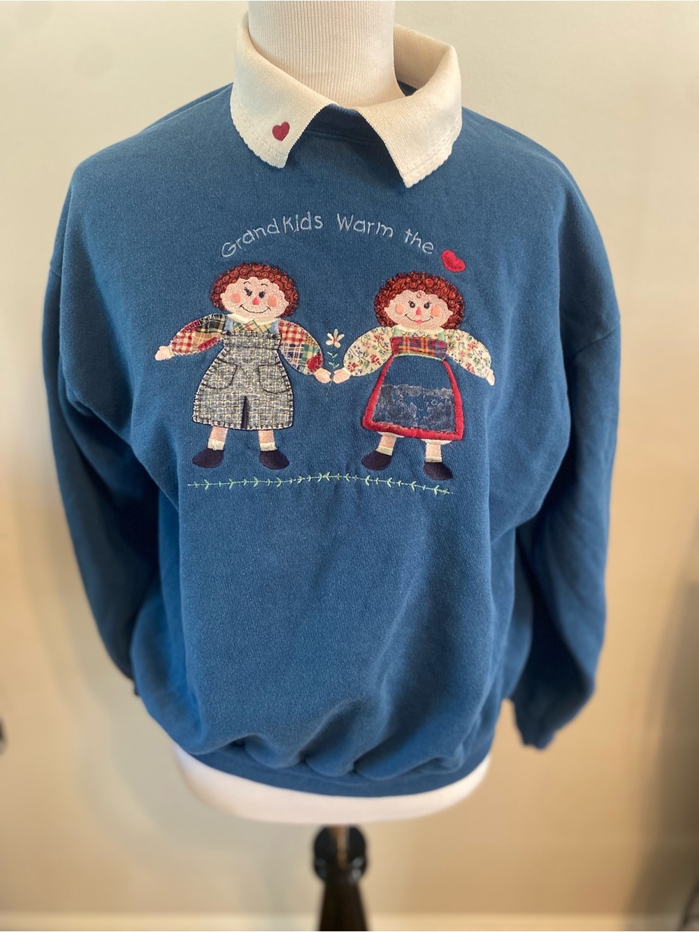 Vintage 90s Grandkids Warm the Heart Collared Sweatshirt
